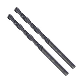 CoCud Twist Drill Bit 3.7mm Diameter 0.15" Shank High Speed Steel Black Oxide Coated Jobber Bit Set (Applications: for Metal, Wood, Plastic) 2 Pieces