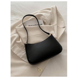 RoseSeek Women's Bowknot Zipper Shoulder Handbag Top Handle Elegant Small Underarm Bags Trendy Purse Black Small