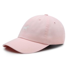 JPAK Horse Silhouette Premium Dad Hat Embroidered Cotton Baseball Cap Equestrian Stallion Light Pink