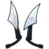 MotorToGo 1Pair Black CNC Spear Sickle Motorcycle Mirrors Compatible for