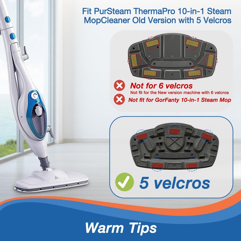 MXZONE 8 Pack Steam Mop Replacement Pads Compatible with PurSteam