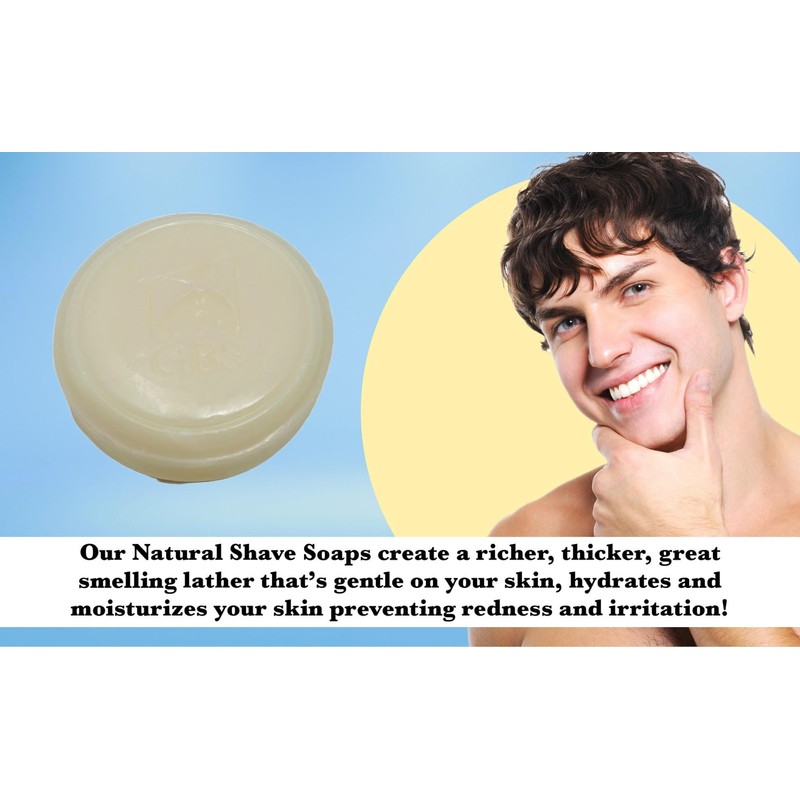 G.B.S 97% All Natural Shave Soap Set for Men, Ocean