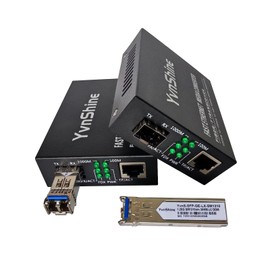 2 Pack Fiber Ethernet Media Converter, Includes 2 Pcs 1.25G Single-Mode Dual-Fiber SFP Transceiver, Gigabit SFP to RJ45 Converter with 1000BASE-SX SFP to LC Module (SMF,1310nm, Up to 30KM)