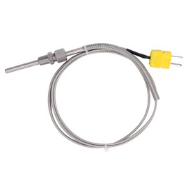 K Type Thermocouple Probe Temperature Sensor Detector Gauge 1/8in NPT Thread 80mm 1meter Yellow Male Plug