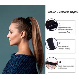 HXIELEC 75 PCS Thick Black Cotton Hair Ties - No Damage Elastic Ponytail Holders for Thick, Heavy, and Curly Hair