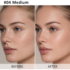 Erinde Barra de Base que Cambia con la Temperatura, Maquillaje de Base Termocrómico con Cobertura Ajustable, Textura Ligera y Acabado Natural, Para Todos Los Tipos De Piel, Efecto Uniforme sin Parches,#04