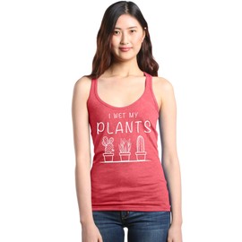 shop4ever I Wet My Plants Women's Racerback Plant Lady Tank Top Large Heather Red 0