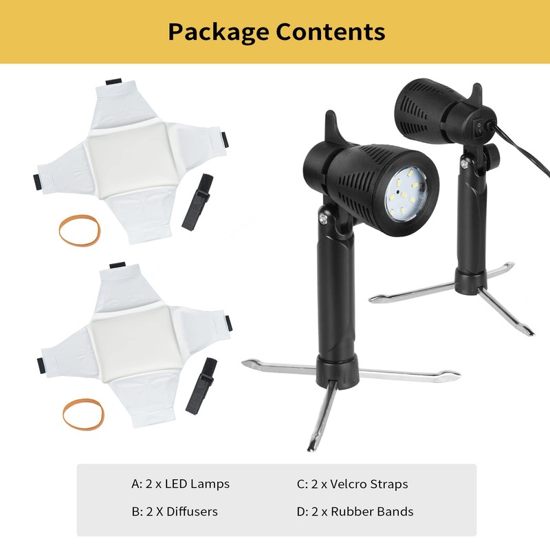 Meking Mini Softbox Photography Lighting Kit, 2700K Tabletop Led Lamp