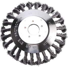 YUET 6'' Grass trimmers Strimmer Head Garden Trimmer Wire Brush Solid Steel Wheel Weed Razors Snow Island Plough Rope Mower for Lawn Rotating Replacement Tool (6 inches)