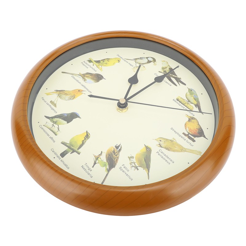 10 Inch Wall Clock Multipurpose Cuckoo Round Silent Punctual Bird