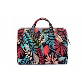 fdsmall 13.3 Inch Laptop Case, Canvas Computer Bag Case, Protective Notebook Case, Briefcase Cover, Carrying Case, Compatible with MacBook Air, MacBook Pro, Tablet PC, Ultrabook, Netbook (Red Leaves)