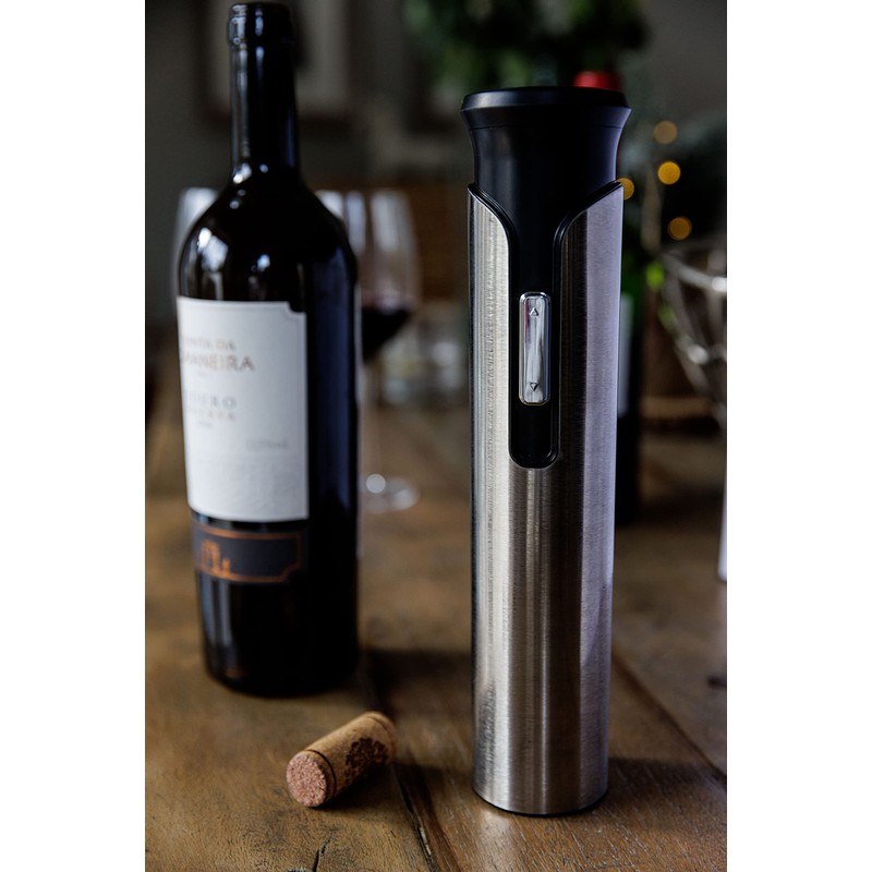 BarCraft Stainless Steel Electric Corkscrew, Gift Boxed, Silver