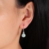 Datiny Round-Cut White Opal Dangle Earrings Trendy 14k White Gold