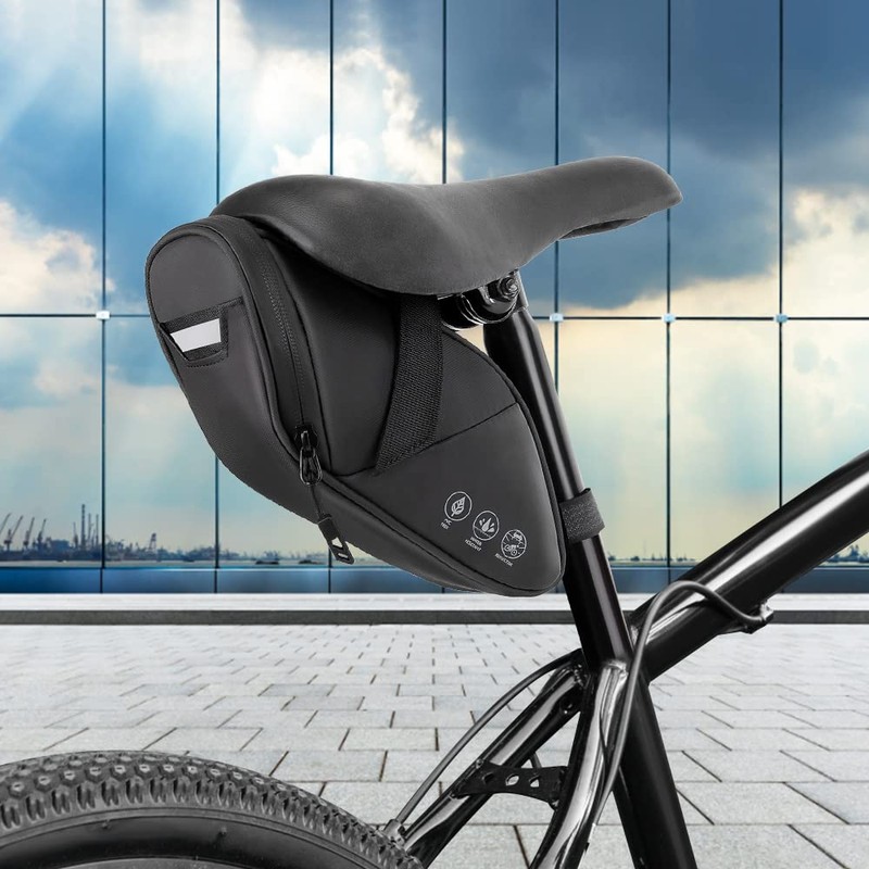 WOTOW Reflective Bike Saddle Bag, Waterproof Under Seat Bicycle Pack