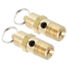 PATIKIL 1/4 Male NPT Safety Valve, 2 Pack Pressure Release Valve for Air Compressor, 150 PSI Set Pressure