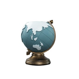 European-Style Globe Pen Holder, Resin Desk Organizer for Office and Home Decor, World Map Pencil Holder, Creative Desktop Storage for Study Room and Living Room