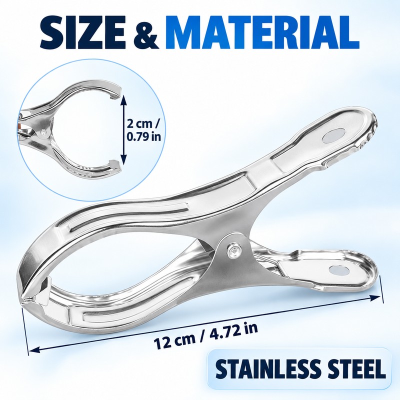 12 Pack Stainless Steel Pool Cover Clips, Heavy Duty Windproof