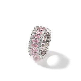 Pink + Silver Anniversary Ring - Size: 5