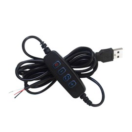 DC5V LED Dimmer Extension Cord USB-Port Power Supply Cable Dimming Controller For LED Lights Ribbon Lights Tape Lights Dimming Color-matching Extension Cable For Led Light Chips