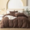 JIYUAN 100% Washed Cotton Duvet Cover Set Comfy Simple Style