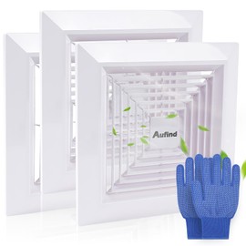 Aufind 3Pcs 11" x11" Bathroom Exhaust Fan Cover with Spring, Square Ceiling or Wall Mounted Exhaust Fan, Ceiling Fan, Air Diffuser, Diverter Ventilation Hood, Ventilation Fan Plastic Cover