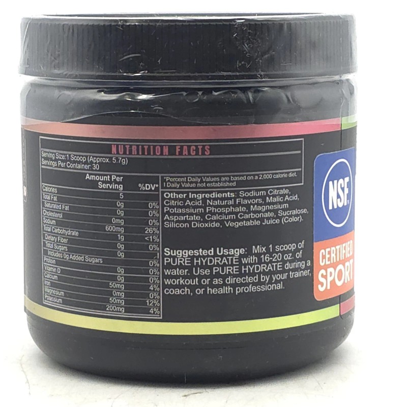 Blacklabel Supplements Pure Hydrate Electolyte Fuel Strawberry Kiwi 30 Servings
