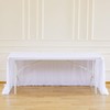 Besutolife White Tulle Tablecloth for Rectangle Tables 6ft 3 Sides