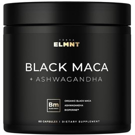 40x Strength Organic Black Maca Root w. Ashwagandha - #1 Highest Potency Black Maca Root Capsules for Men Supplement 40:1 Extract - 100% Pure Maca Per