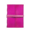 Handmade 3-String Cerise Pink Leather Journal | Plain Recycled Paper