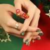 Christmas Press on Nails Short Square Fake Nails Full Cover