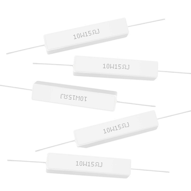 Chanzon 10pcs 10W Ceramic Cement Resistor 15 Ω ohm ±5%