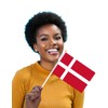 25 Packs Small Denmark Flags on Handheld Stick，Miniature Danish Danmark