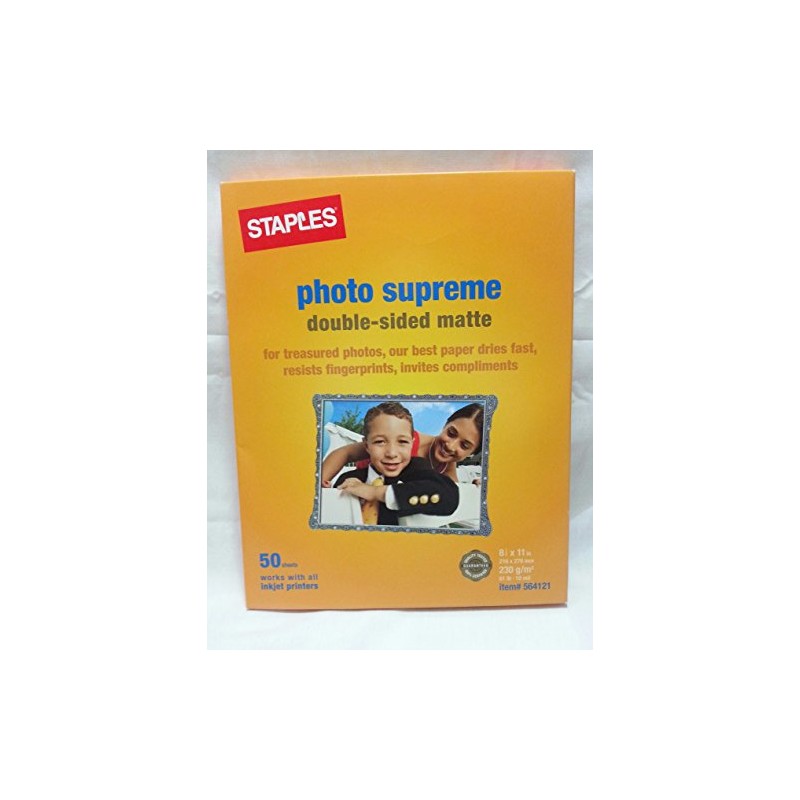 Staples Photo Supreme Double-sided Matte Photo Paper for ALL Inkjet