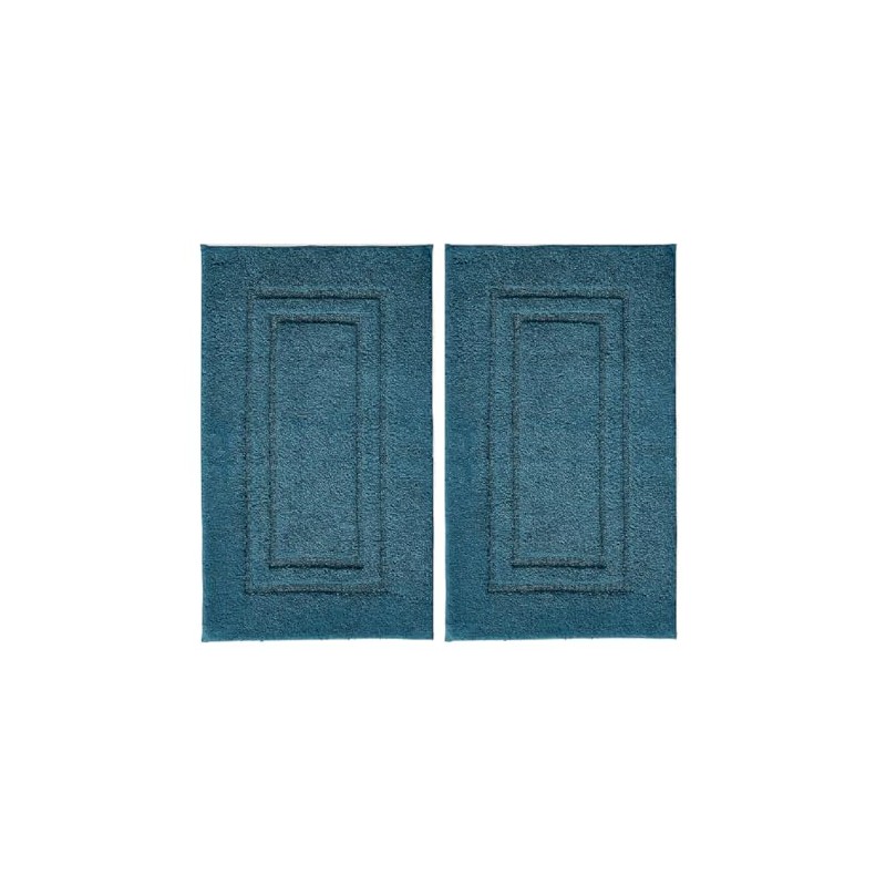 TEXTILESY 2 Piece 100% Cotton Bath Mats Luxury Terry Towelling