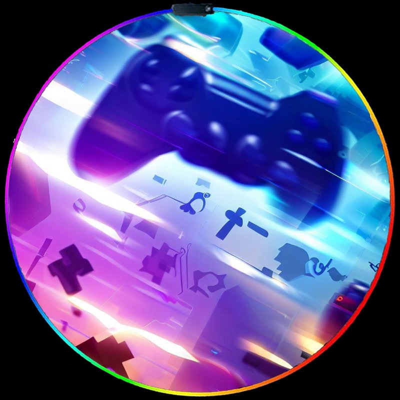 DEALZOOM Gaming Chair Mat RGB Gaming Lights (Galaxy Controller 47”)