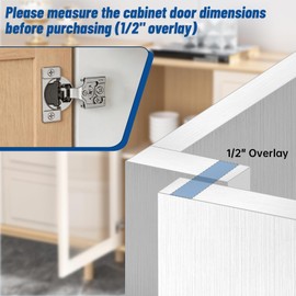 10Pack (5 Pairs) 1/2 inch Overlay Soft Close Door Hinges,TopDirect Kitchen Cabinets Hinges for Face Frame Door,105°Opening Angle Concealed Self Closing Cabinet Hinges
