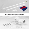 UD_G128 Combo Pack: 5 Ft Tangle Free Spinning Flagpole (White)