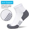 APTYID Men's Athletic Running Quarter Ankle Socks, White, Size 9-12,