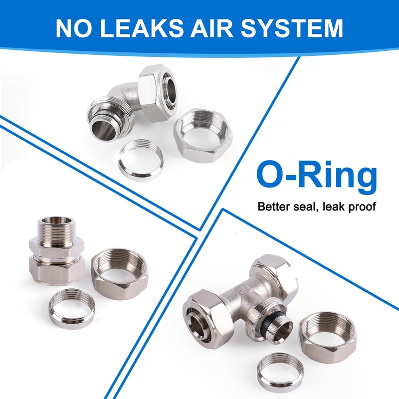 Shop Air Line Kit 3/4"×100'&200'&300' Compressed Air Line Kit, HDPE-Aluminum