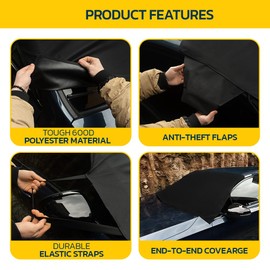 Seal Skin Covers Windshield Cover - Premium Car Shield Sun Protector 600D Oxford Fabric Car Windshield Cover, Hail Cover for Car, Snow Windshield Cover- Protection for Sedan, SUV & Trucks (43" x 74")