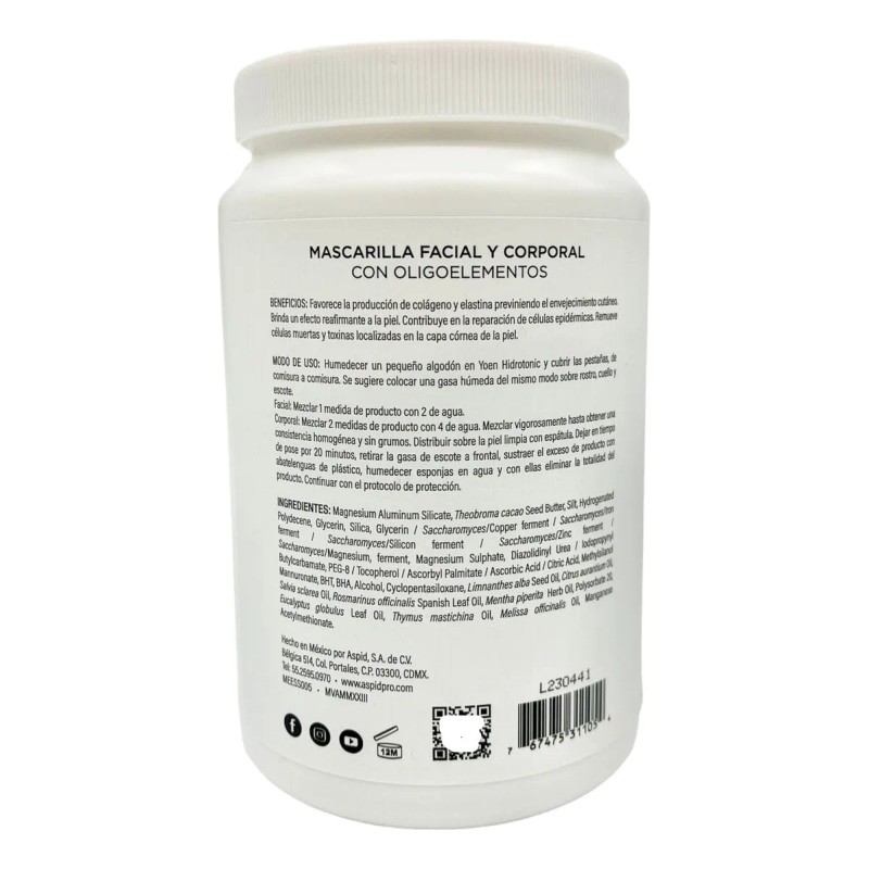 Mascarilla Arcilla Fango Marino Aspidpro
