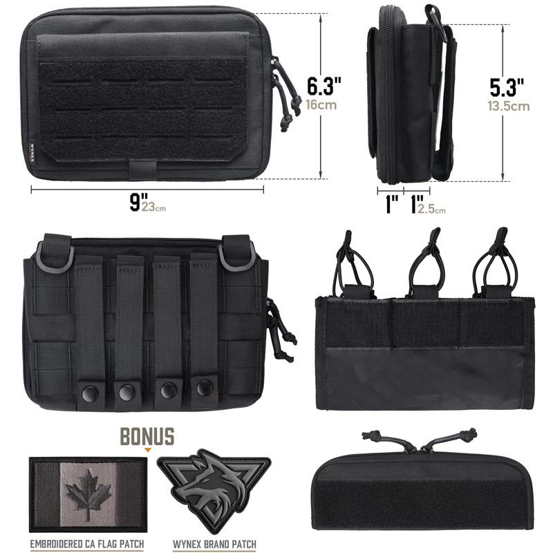 WYNEX Tactical Molle Admin Pouch of Kangaroo Style, Modular EDC