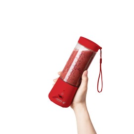 Holstein Housewares - USB Portable Blender, 16oz Personal Smoothie & Shake Maker with Rechargeable Battery, Type-C Fast Charging, Spill-Free Lid & Indicator Light - Red