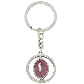 Moydolo 3D Rotating Sports Basketball Football Rugby Baseball Golf Keyring for Women Men Boys Girls, Rugby