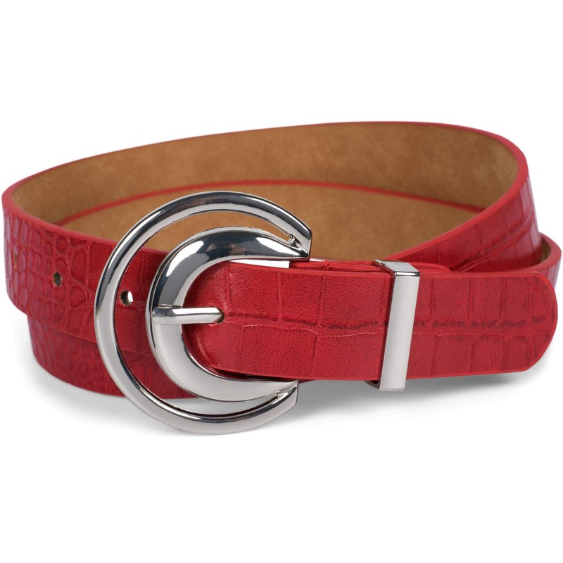 styleBREAKER 03010108 Women's Belt Plain Colours with Crocodile Leather Look