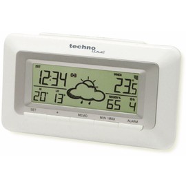 TechnoLine WD 1080 Wireless Alarm Clock with World Clock and LED Display White / Silver