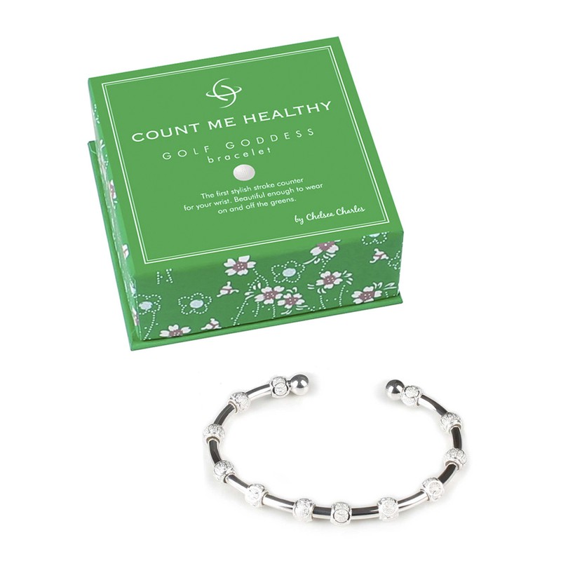 Golf Goddess Stroke/Score Counter Bracelet - Silver Circle Bead