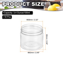 PATIKIL Kunststoff-Gewürzgläser mit Streudeckel, nachfüllbar, leere Gewürzbehälter, Flasche mit Etikettenmarker, für Gewürze, Salz, Kräuter, Pulver, Gewürze, transparent, 10 Stück