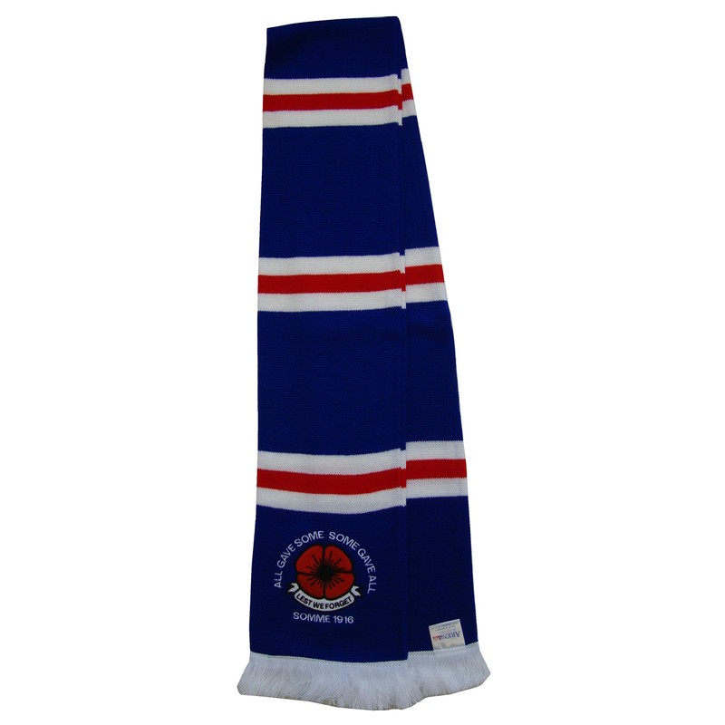 Rangers Retro Style Poppy Remembrance Day Scarf