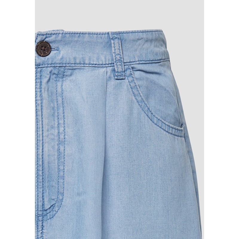 s.Oliver Fließende Relaxed-Fit-Shorts aus Lyocell mit Elastikbund blau 38